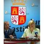 La consejera de Hacienda, Pilar del Olmo, durante la rueda de prensa