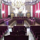 Imágenes de la sala de plenos, vacía, donde se celebrará el juicio del 1-O, a partir del 12 de febrero, en el Tribunal Supremo.