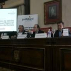 Victorino González, José Manuel Jiménez y Fábregas, ayer en León