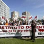 Un momento de la manifestación de los profesores del STE