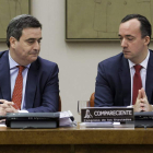 El secretario de Estado de Seguridad Francisco Martínez, derecha y el presidente del CSD, Miguel Cardenal.