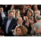 Miquel Iceta con Ábalos y Meritxell Batet en el cierre del Congreso del PSC.