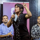Teresa Rodríguez, de adelante Andalucía, durante un discurso. EFE