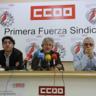 Gonzalo Díez, Alberto González y Vincenç Rocosa, ayer en León.