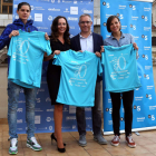 Aláiz, Ana Cristina Santos, López Benito y Diana en la presentación de la camiseta de los ‘10K’.