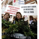 Imagen de la concentración celebrada ayer en Montpellier