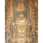 El sagrario y el lienzo de la iglesia de Palacios de la Valduerna antes de su restauración