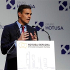 Pedro Sánchez, durante su intervención en la inauguración del Foro Hotusa