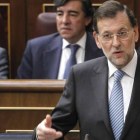 Mariano Rajoy, durante su comparecencia ayer.