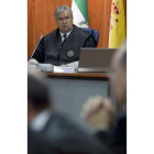 El presidente del tribunal, José Godino, en el juicio.