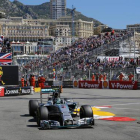 Nico Rosberg, durante los entrenanientos del Gran Premio de Mónaco de F-1, este sábado.