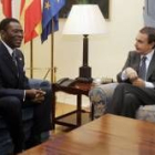 El dictador Obiang Ngema, durante su entrevista con el presidente del Gobierno Rodríguez Zapatero