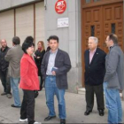 Algunos de los miembros del PSOE momentos antes de la reunión