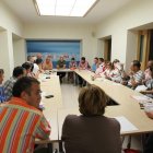 El comité local del PSOE, en la primera reunión que mantuvo ayer tras la agrupación del jueves.