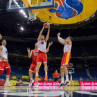 España realizó ayer su último entrenamiento, hoy toca partido.