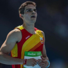 El atleta español, Bruno Hortelano, durante la prueba de los 200 metros de los Juegos de Río.