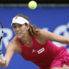 Garbiñe Muguruza, en acción.