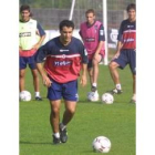 Brasi, durante un entrenamiento con el Sporting de Gijón