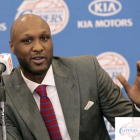 Lamar Odom, en una rueda de prensa en el 2012.