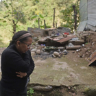 Patricia Flores, en el asentamiento bajo el puneto El Naranjo. EDWIN BERCIÁN