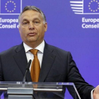 Viktor Orbán ofrece una rueda de prensa en Bruselas, este jueves