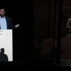El discurso de Oriol Junqueras (presente vía holograma) leído durante la conferencia política en el Palau Sant Jordi de Barcelona, el pasado día 29.