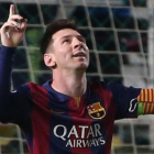 Leo Messi dedica un gol a su abuela Celia, la esposa del fallecido Antonio Cuccittini.