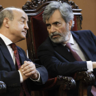 Carlos Lesmes con el presidente del TSJ de Cataluña. QUIQUE GARCÍA