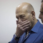 El exprimer ministro israelí Ehud Olmert en los juzgados en Jerusalén.