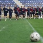 Los jugadores de la Cultural, en el entrenamiento