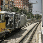 Estado en el que quedó la máquina del metro tras el accidente de 2006.