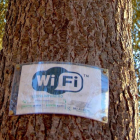 Cartel de acceso gratis a Internet en Valderrey.