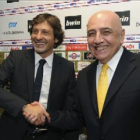 Galliani, ayer, durante la presentación del nuevo entrenador del Milan, Leonardo.