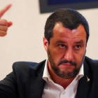 El Ministro italiano del Interior, Matteo Salvini, en una rueda de prensa.