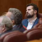 Tudanca y otros 24 procuradores socialistas abandonaron el pleno por la Ley de Publicidad. NACHO GALLEGO