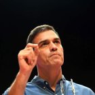 Sánchez, ayer, en el Congreso del PSOE-M en Coslada. F. VILLAR