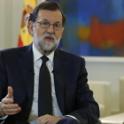 El jefe del Ejecutivo, Mariano Rajoy, el pasado jueves en la Moncloa, durante una entrevista que dio a la Agencia Efe.