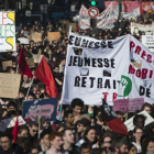 Protesta contra la reforma laboral en París.