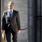 Artur Mas, a su llegada a la reunión del Consell Executiu, ayer.
