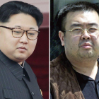 El líder de Corea del Norte, Kim Jong-un (izquierda), y su hermano fallecido, Kim Jong-nam.