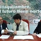 Pedro Puente Fernández, Miguel Hidalgo y Ana Vicente en el momento de la firma del convenio