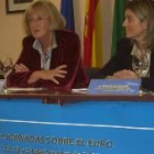 Marisa Marcos, de Caja España, y Carmen González Velasco