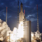 Lanzamiento del MSG-4, el último Meteosat de segunda generación, desde la base europea de Kurú, en la Guayana francesa.