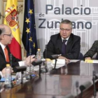 Álvaro Nadal y Cristóbal Montoro, representantes del PP, junto a Blanco y Salgado.