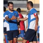 Yuri anotó en O Barco de Valdeorras sus dos primeros goles de esta pretemporada con la Ponferradina. L. DE LA MATA