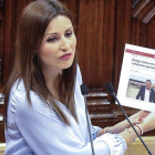 Lorena Roldán, en una sesión del Parlamento catalán.