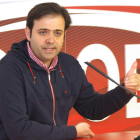 Tino Rodríguez ayer, en la sede del PSOE.