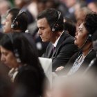 Pedro Sánchez en la sesión inaugural en Katowice. JAVIER LIZÓN