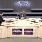 Rodríguez Zapatero, Manuel Campo Vidal y Mariano Rajoy, en el debate