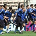 Los jugadores de Grecia realizaron ayer el último entrenamiento antes de medirse hoy a España